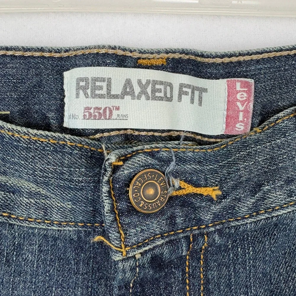 Levis 550 Relaxed Fit Jeans Mens 38x32 Dark Wash Blue Denim 100% Cotton N4